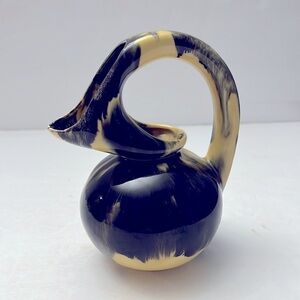 Unique Handmade Pottery Vase Swirl Glaze Verna Cape Cod Pottery